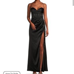 DILLARDS black corset prom dress